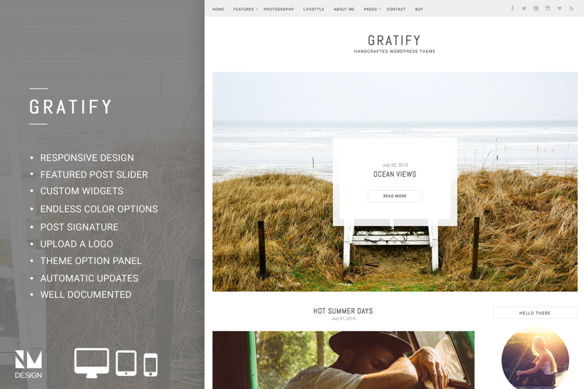 Gratify - Responsive Wordpress Theme, a WordPress Template by Nudge Media Design (Photo 1 of 3)