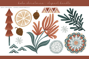 Boho Christmas Clipart DH