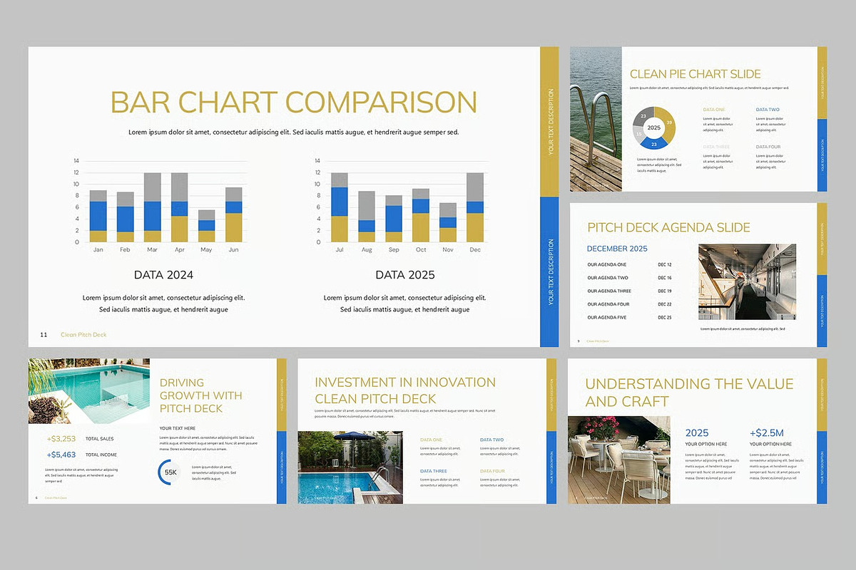 Clean Pitch Deck Keynote Templates, a Presentation Template by Fit-tee (Photo 4 of 4)