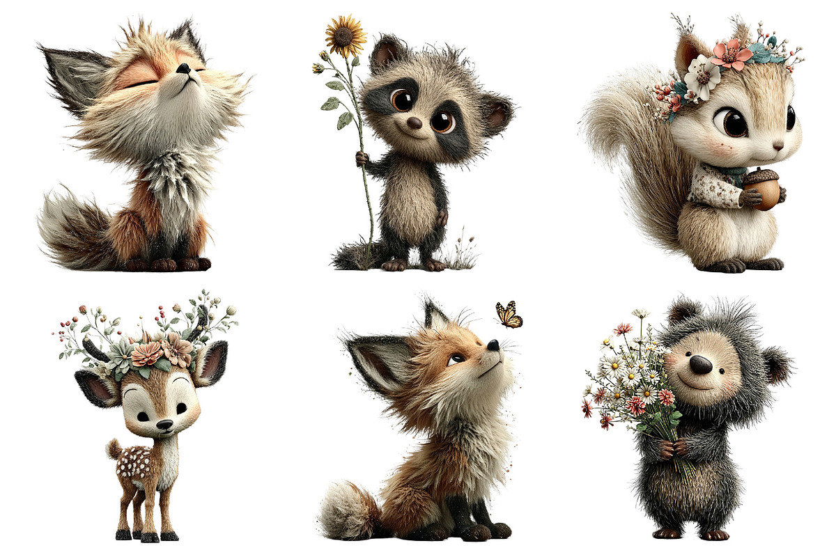 Whimsical Animale Clipart PNG, an Illustration by Daily.Designs (Photo 3 of 5)