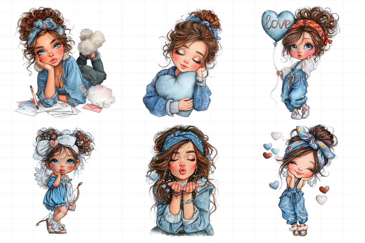 Valentine Cute Girl Clipart Png, an Illustration by Daily.Designs (Photo 7 of 8)