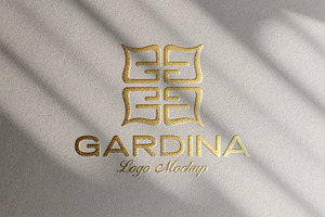 Logo Mockup Gold Foil White Paper