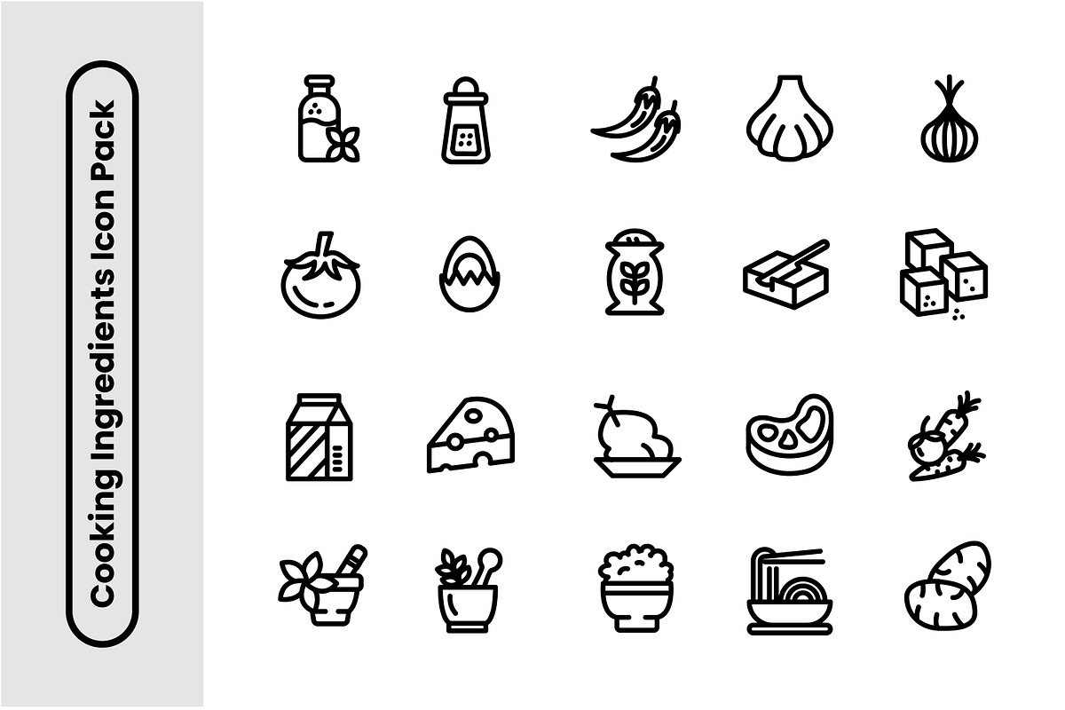 Cooking Ingredients Thick Line Icon, an Icon by Decta Store