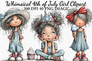 Whimsical 4th of July Girl Clipart, a Seasonal Illustration by Canvas Craft (Thumbnail 1 of 10)