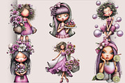 Watercolor Summer Girls Clipart, a Person Illustration by SVGArt (Thumbnail 2 of 10)