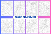 Battle Fairy Coloring Pages, a Decorative Illustration by Coco Bloom (Thumbnail 2 of 5)
