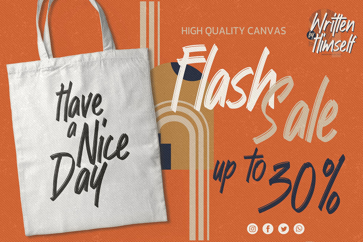Written by Himself - Brush Display, a Font by Gassstype (Photo 2 of 8)