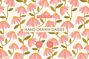 Climbing Daisies Seamless Pattern