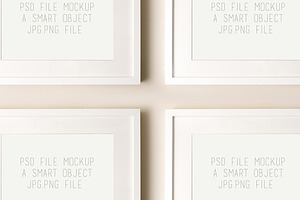 Set Of 4 Frames Mockup PSD