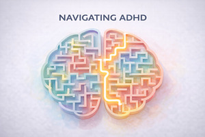 ADHD neurodiversity concept with col, a Photo by Dvoevnore photos