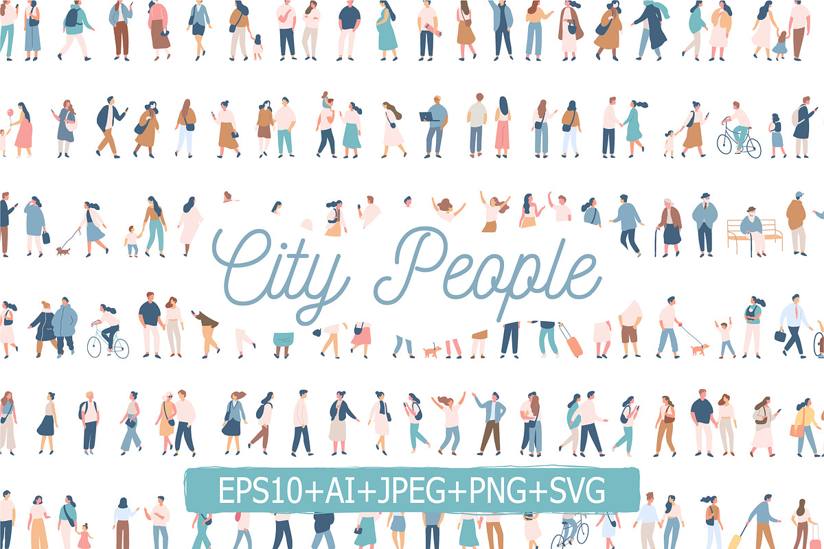 100+ People silhouette vector set, a Person Illustration by Vector_Art (Photo 1 of 12)