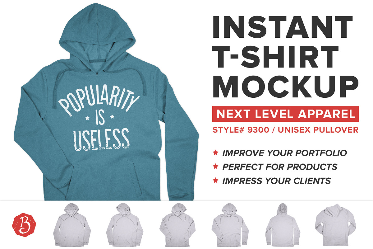 Next Level 9300 Hoodie Mockups, a Hoody Mockup by Brent Galloway (Photo 1 of 5)