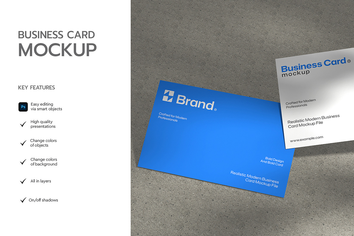 Business Card Mockup PSD Template, a Product Mockup by graphypix (Photo 2 of 4)