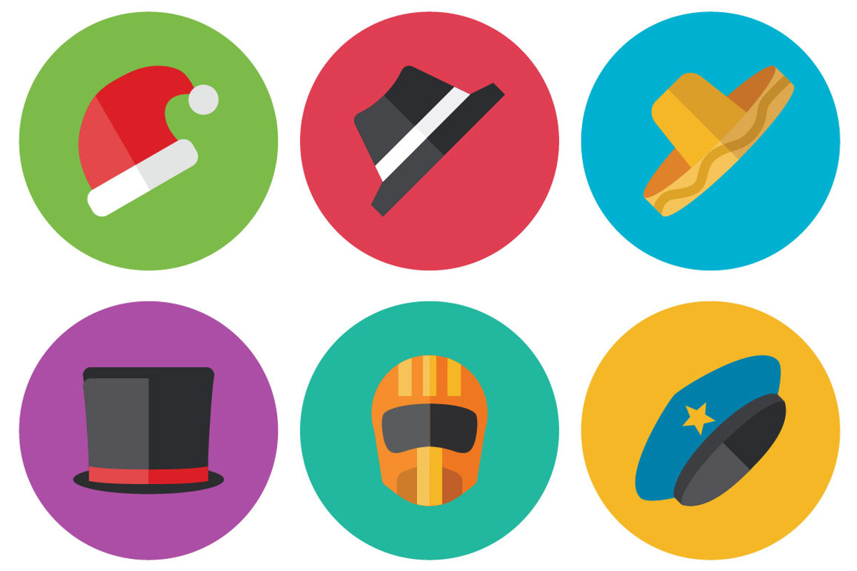 25 Cap And Hat Flat Icons Set, an Illustration by VectorCam (Photo 2 of 5)