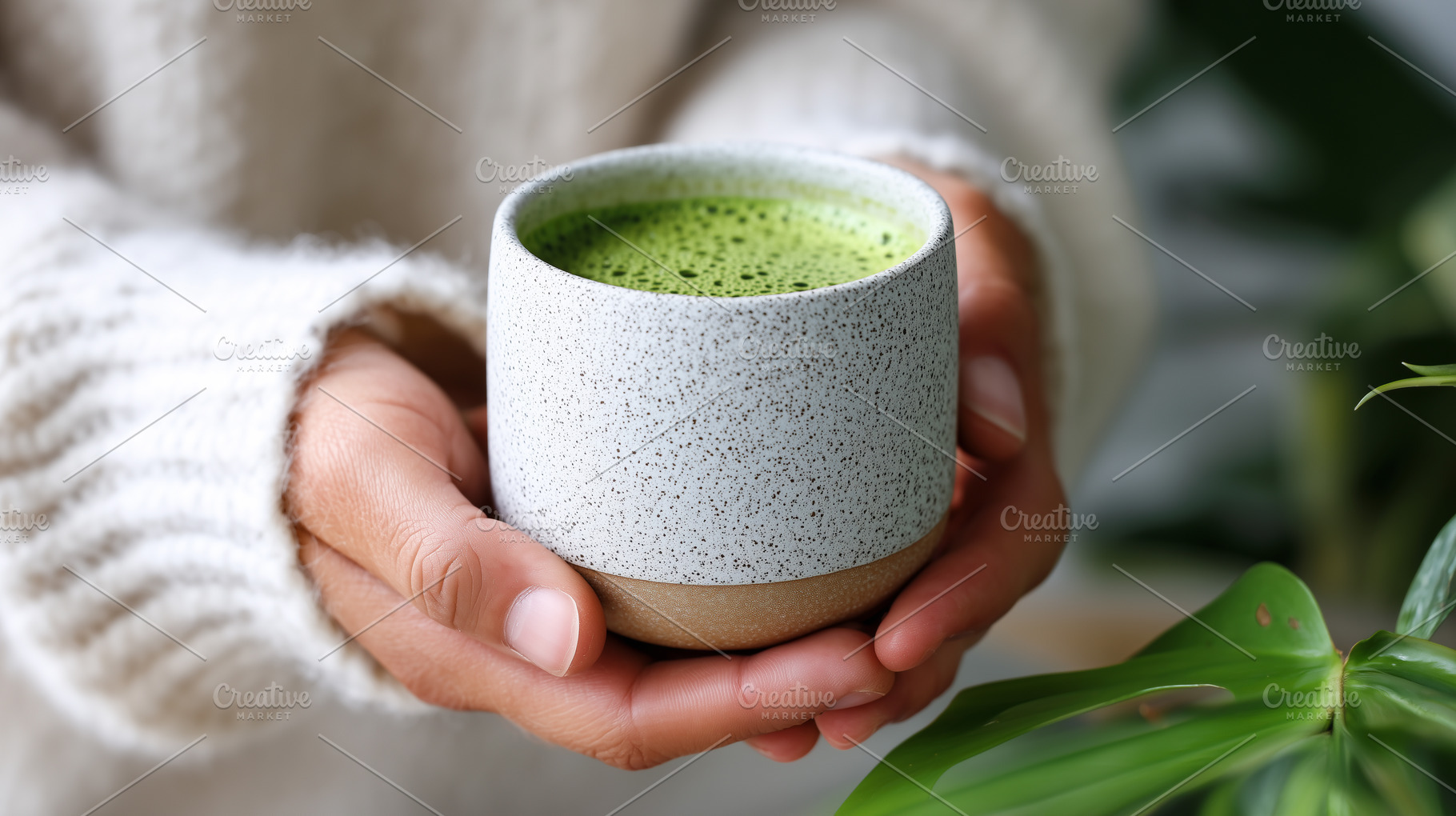 Female hands in a soft knit sweater, a Food & Drink Photo by MistyDay