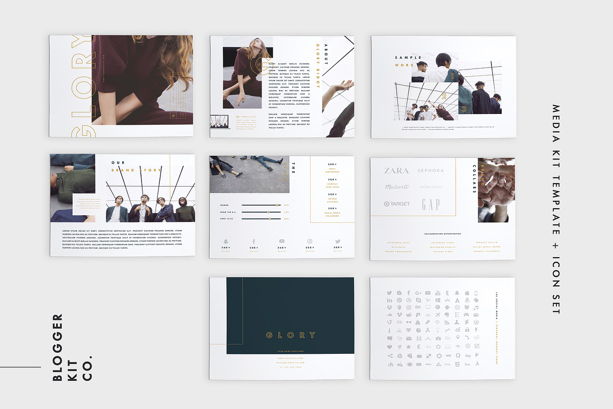 Media Kit Template Set | InDesign, a Resume Template by Blogger Kit Co. (Photo 3 of 5)