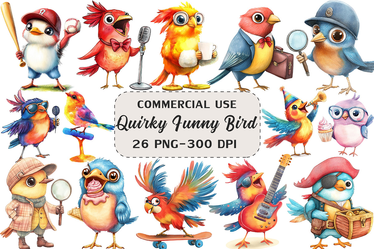 Quirky Funny Bird Sublimation, an Illustration by Craft Nest (Photo 1 of 6)