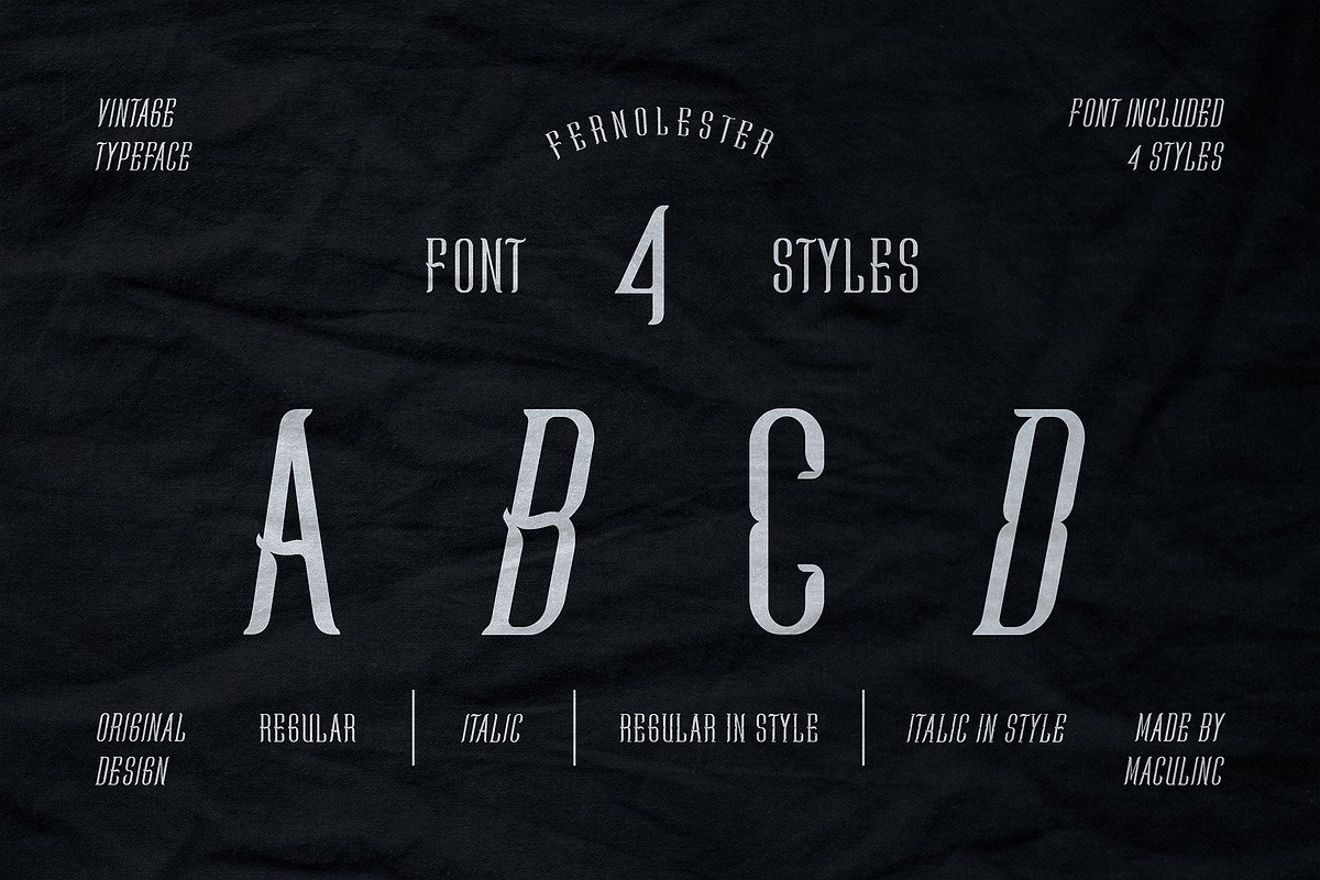 Fernolester - Retro Font, a Serif Font by Maculinc Type (Photo 2 of 12)