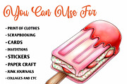 Whimsical Summer Ice-Cream Clipart, an Illustration by CreationArt (Thumbnail 5 of 10)