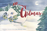 Watercolor Christmas Card Template 4, a Card Template by Design Panoply (Thumbnail 3 of 3)