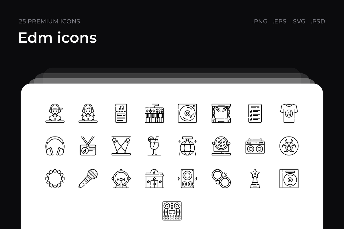 Edm icons, an Outline Icon by Wencory