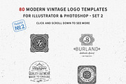 80 Modern Vintage Logos vol 2, a Branding & Logo Template by DISTRICT 62 STUDIO (Thumbnail 3 of 13)