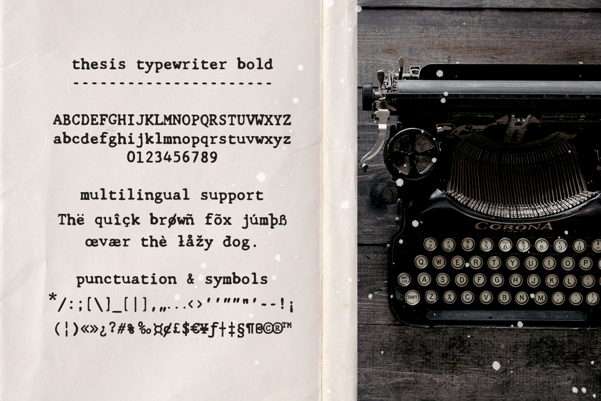Thesis Typewriter Font and Extras, a Serif Font by Ana's Fonts (Photo 3 of 12)