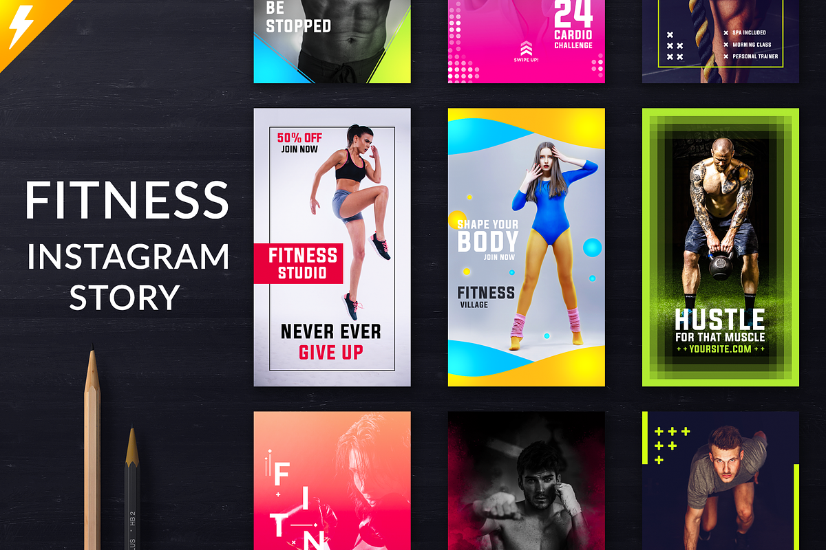 Fitness Instagram Story Templates, a Social Media Template by Jaisivakumar (Photo 1 of 6)