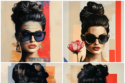 Retro Abstract Woman Art