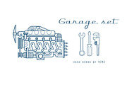 Garage set. Vector icons car parts., an Object Illustration by WINS Doodle shop (Thumbnail 1 of 4)