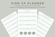 Sign up Planner Pages Set V-07, a Stationery Template by shahsoft (Thumbnail 1 of 3)