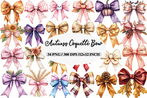 Autumn Coquette Bows Clipart, an Illustration by Daily.Designs