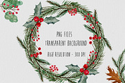 Watercolor Christmas Leaves Set, an Illustration by MaraquelaStudio (Thumbnail 6 of 7)
