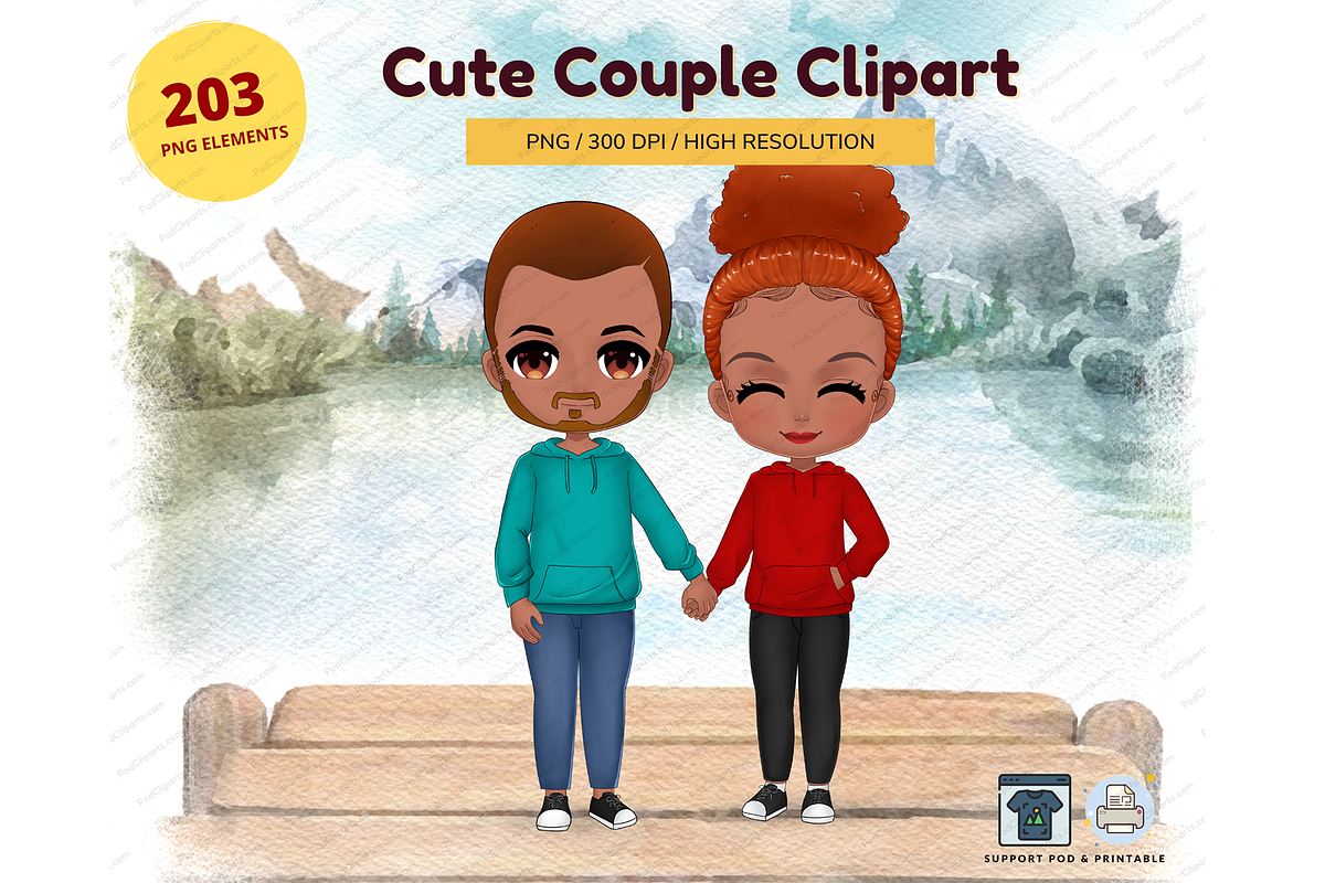 African American couple Clipart  PNG, a Person Illustration by Podcliparts (Photo 1 of 7)
