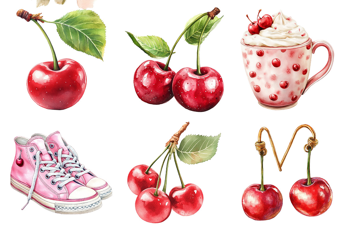 Red Cherry Planner Clipart, an Illustration by Daily.Designs (Photo 3 of 5)