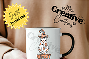 Witchy Vibes Halloween ghost, a Graphic by Mrs. Creative Creations (Thumbnail 3 of 5)