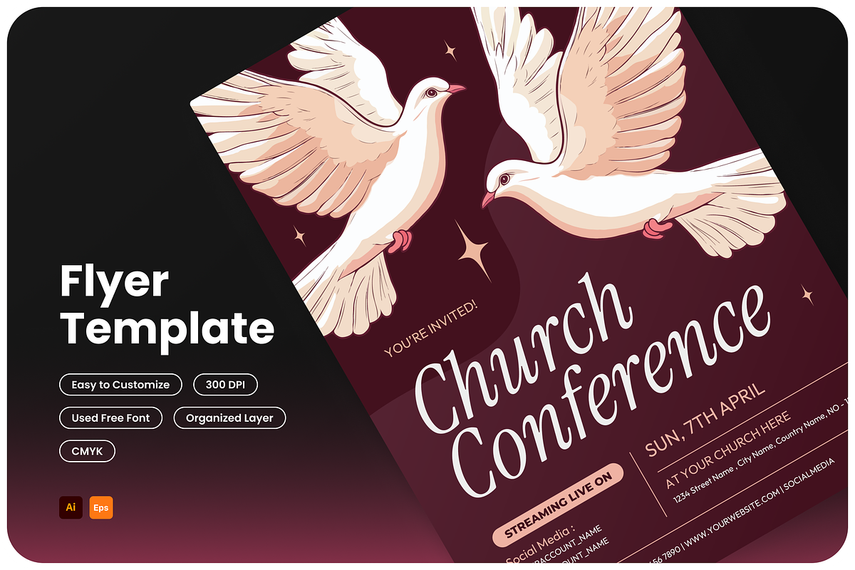 Church Conference Flyer, a Flyer Template by Annora Studio (Photo 1 of 5)