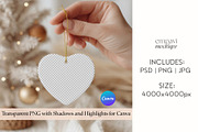 Ceramic Heart Ornament Mockup, a Merchandise Mockup by EmpaviMockups (Thumbnail 2 of 8)
