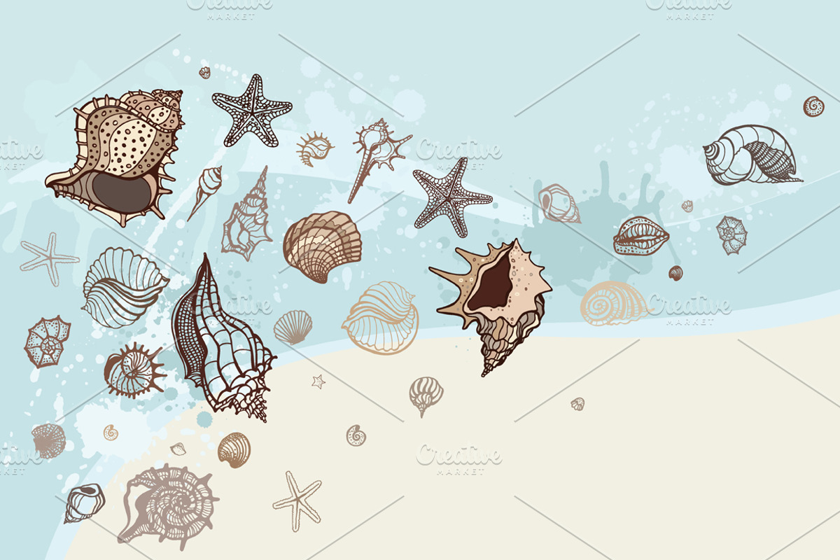 Sea Love Shells. Vector set, an Illustration by katyau (Photo 5 of 5)