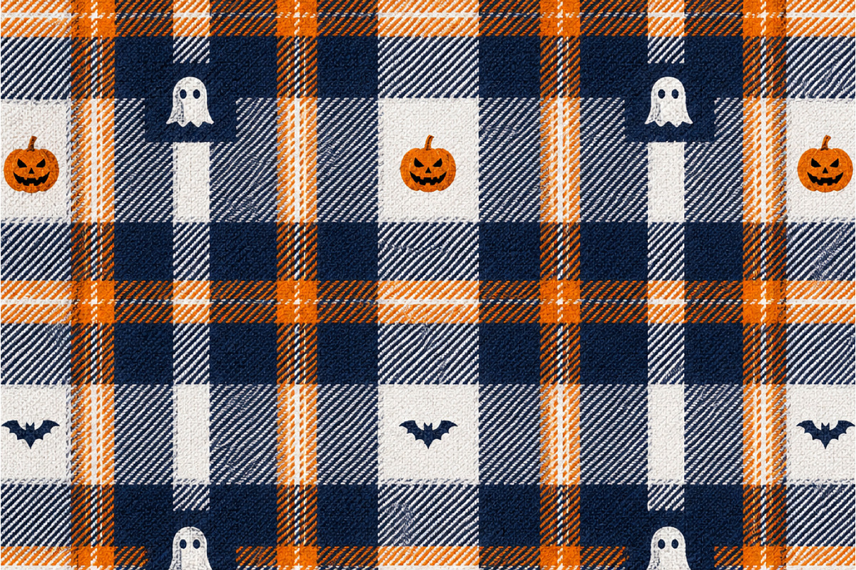 Halloween Tartan Fabric Textures, a Texture Graphic by Printable Design Store (Photo 3 of 4)