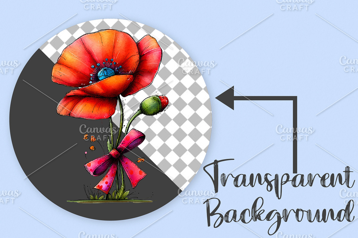 Spring Meadow Poppies Clipart Bundle, an Illustration by Canvas Craft (Photo 2 of 7)