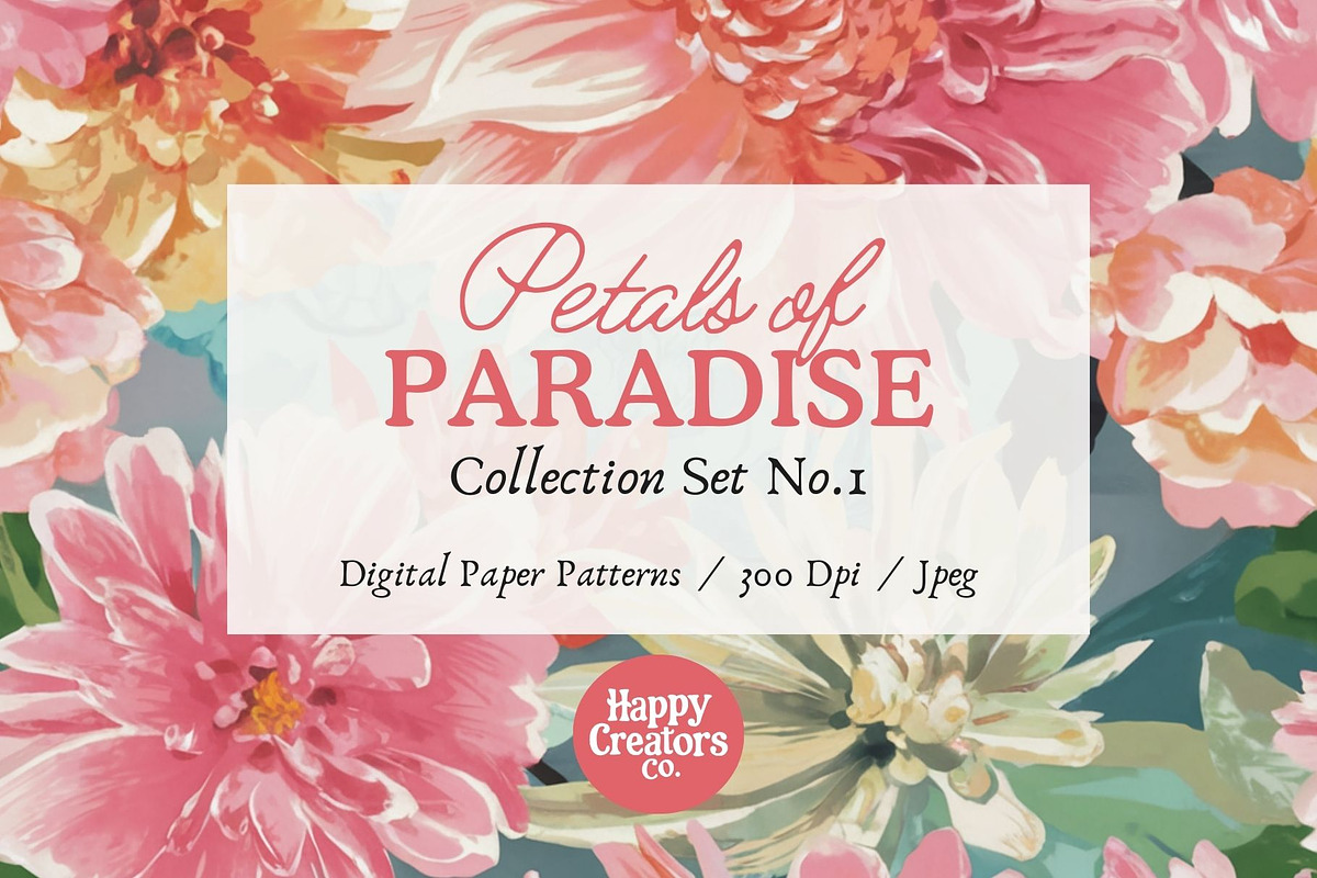 Petals of Paradise Digital Papers #1, a Pattern Graphic by Happy Creators Co. (Photo 7 of 7)
