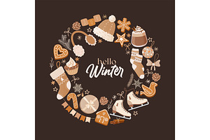 Stylish holiday winter illustration, a Decorative Illustration by Elen_Art