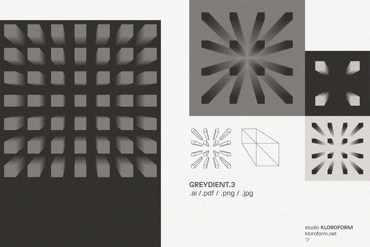 Greydient 3 - Abstract Blend Objects