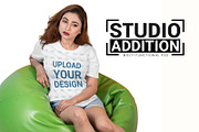 Female t-shirt Mockup-V-2-001, a Shirt Mockup by designvillage (Thumbnail 9 of 9)