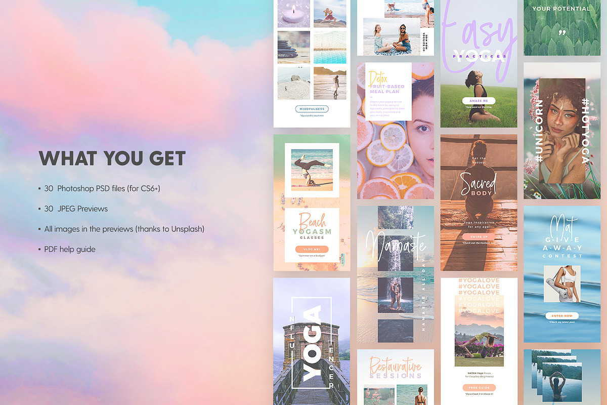 Instagram Stories - Unicorn Yoga Ed, a Social Media Template by The Wedding Shop (Photo 2 of 8)