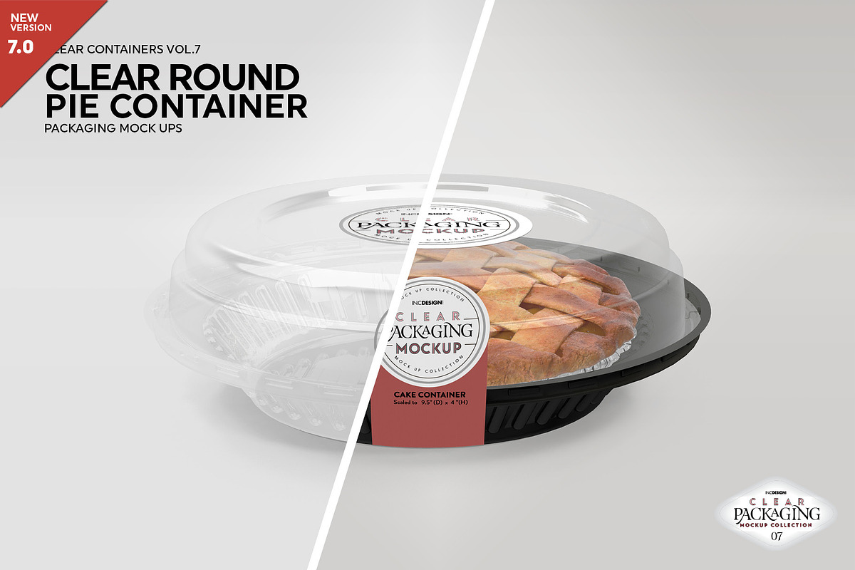 Clear Pie Container Packaging Mockup, a Product Mockup by INCDesign (Photo 1 of 8)