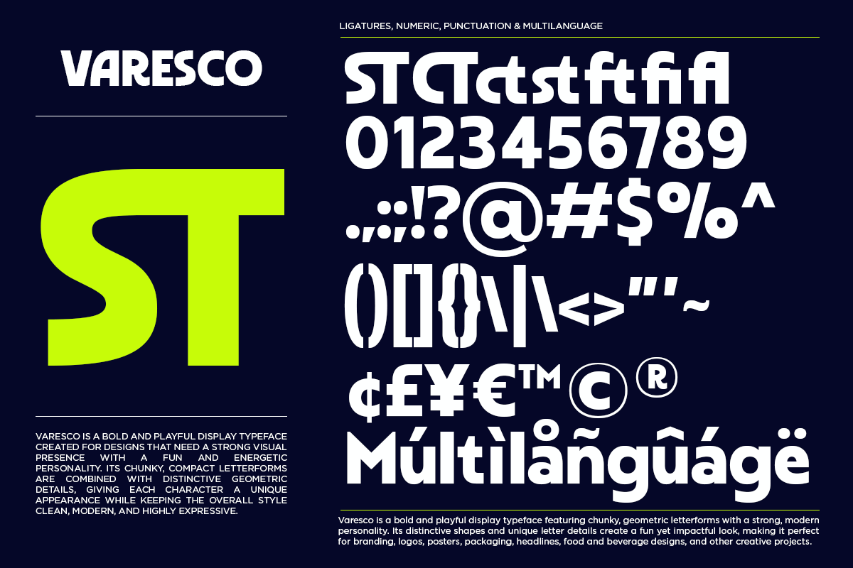 Varesco - Heavy Bold Sans Serif Font, a Sans Serif Font by Say Studio (Photo 10 of 10)