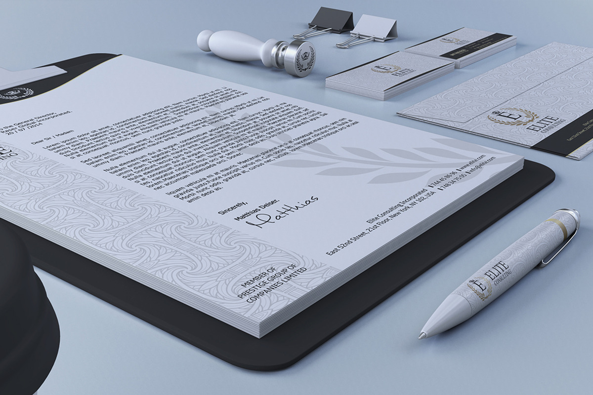 Gold And White Corporate Identity, a Stationery Template by Marvel (Photo 4 of 5)