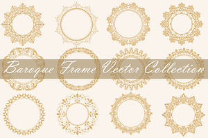 Baroque frame vector collection